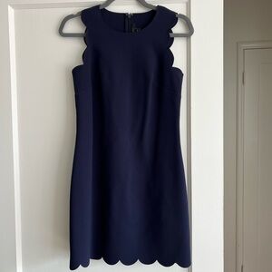 J Crew scalloped dress. Blue